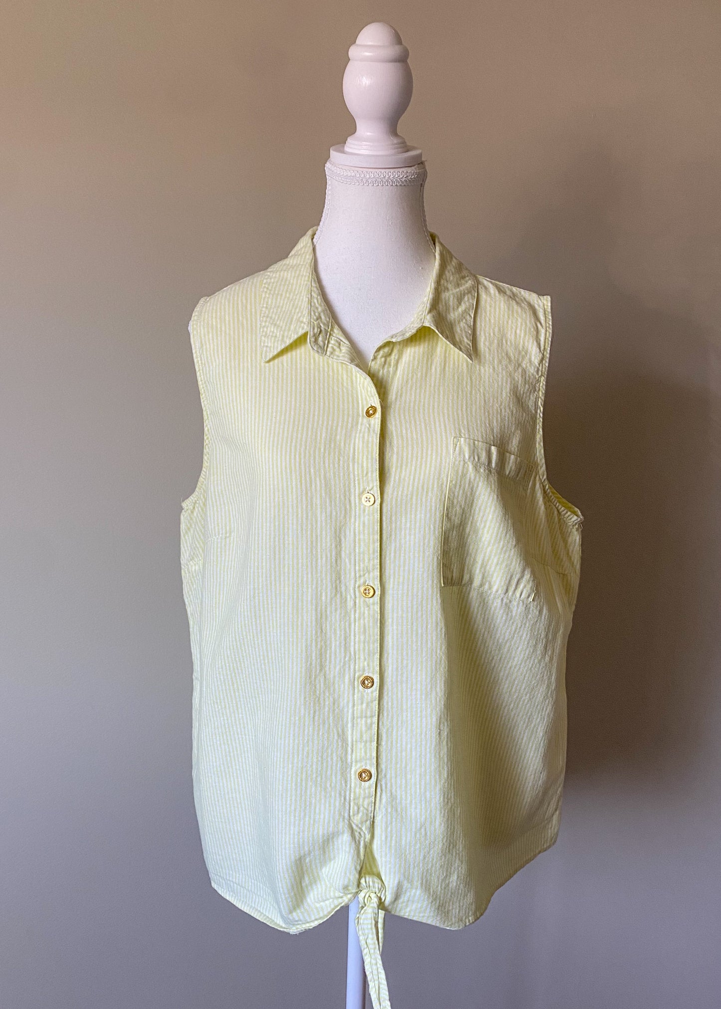 Ellen Tracy Linen & Cotton Top (XL)