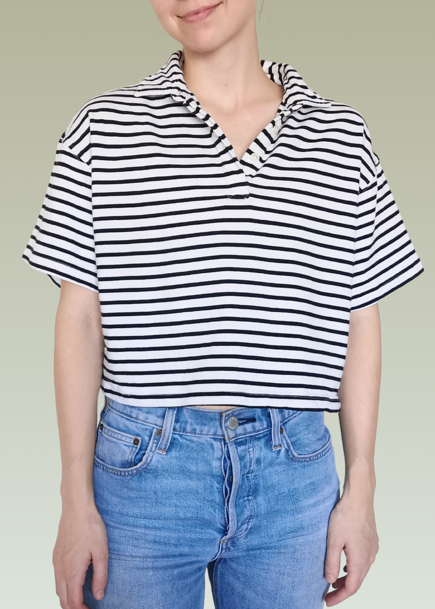 Frank And Oak Organic Cotton Cropped Polo (S)