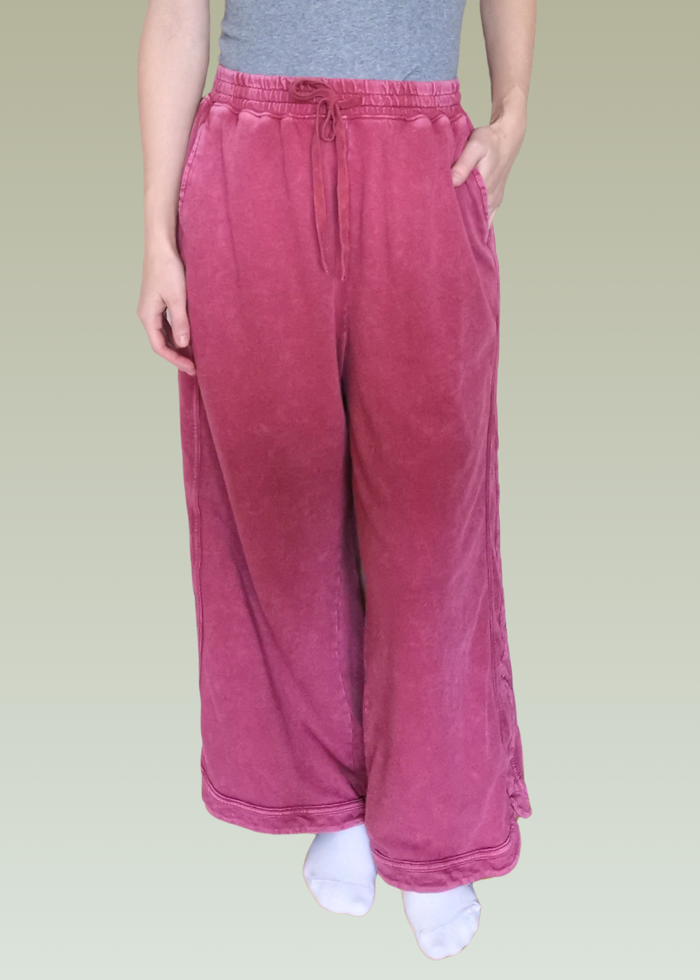 Easel Cotton Wide Leg Pants (M)