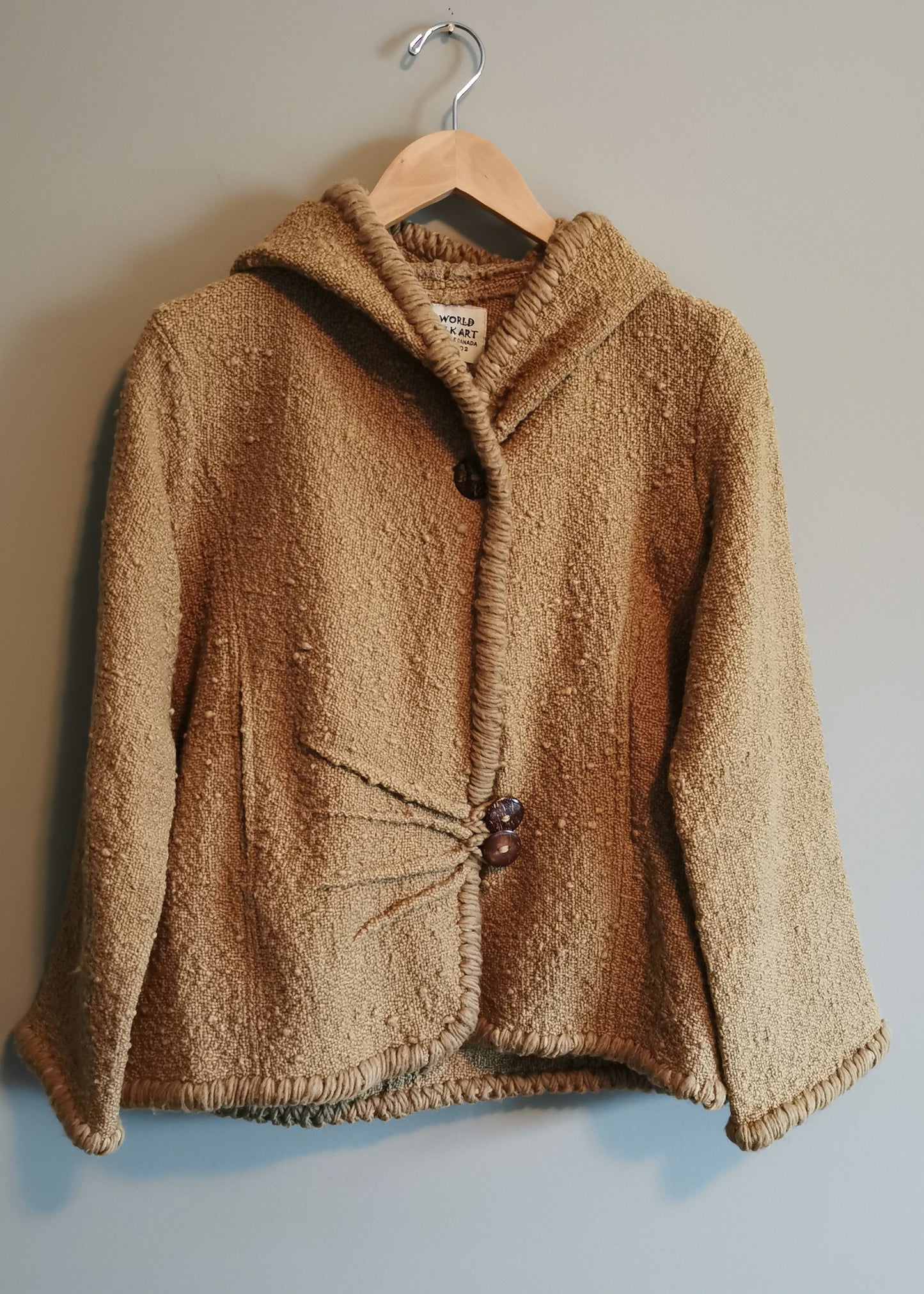 World Folk Art Wool Sweater Jacket (L)
