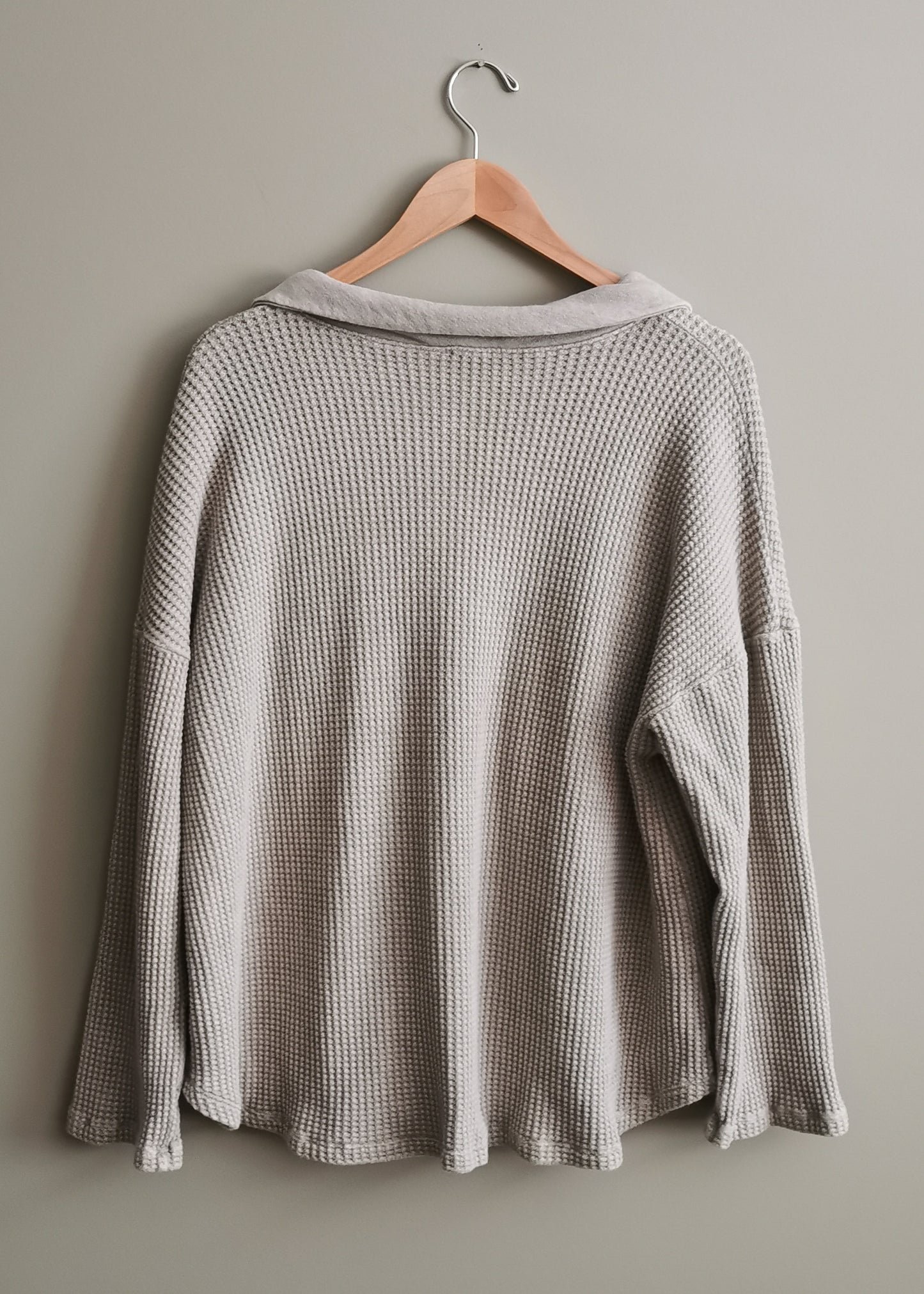 Bucketlist Cotton Waffle Knit Oversized Shirt (M)