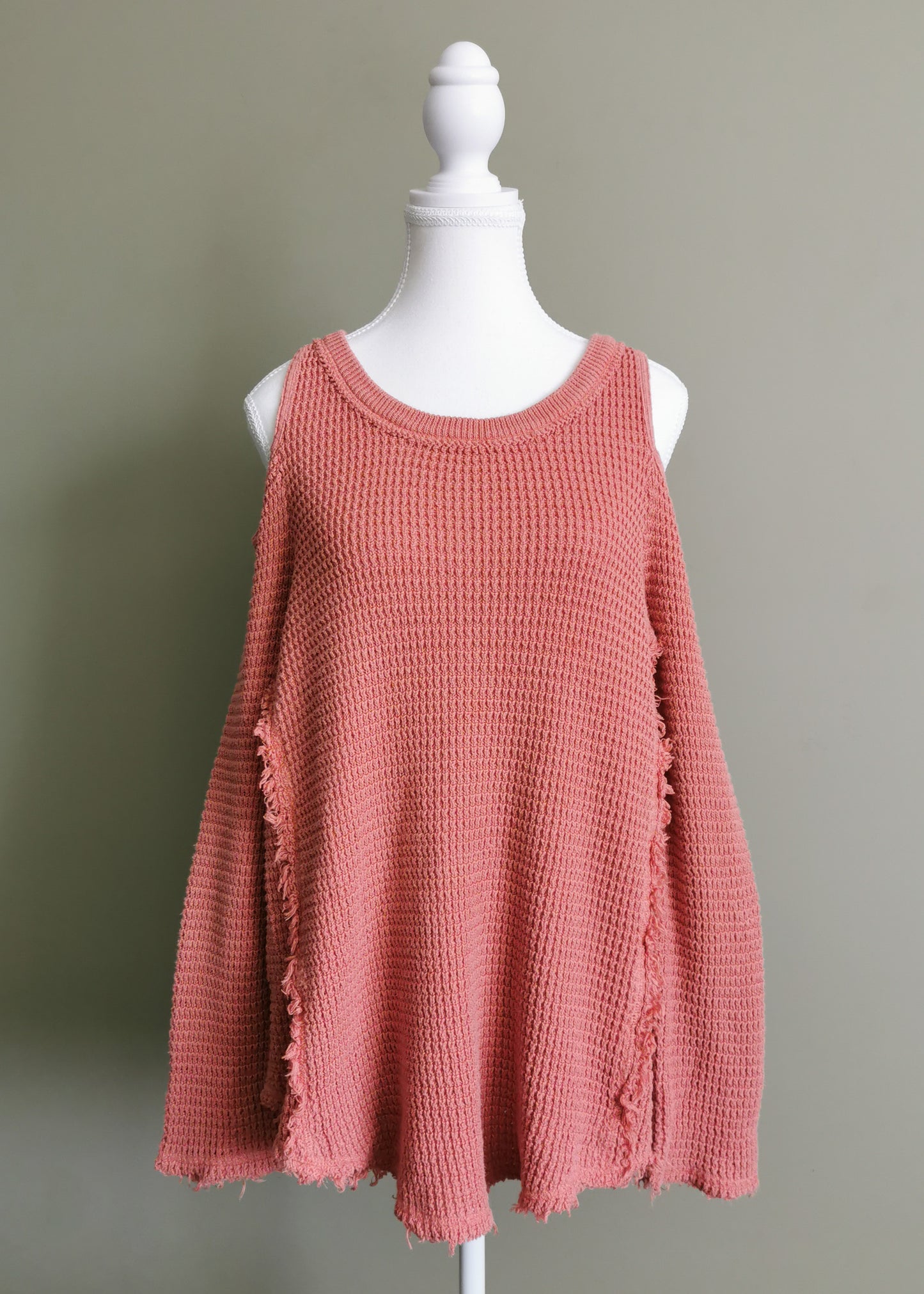 Free People Sunrise Sunset Cold Shoulder Cotton Thermal Sweater (S)