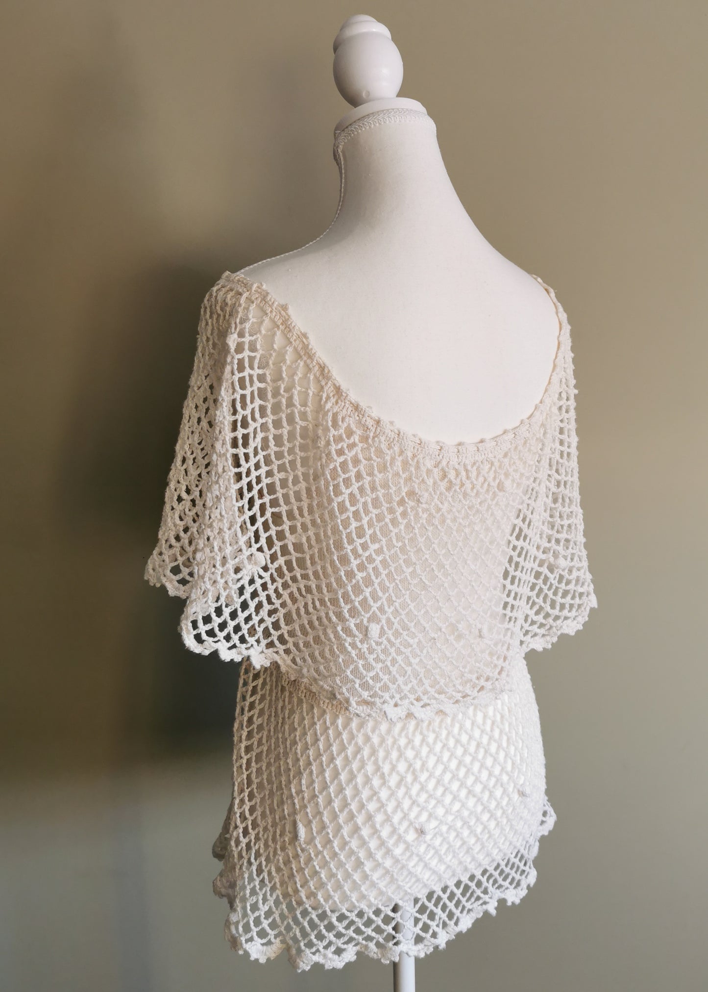 Graffiti by Luigi Gordoni Cotton Crochet Top (S/M)