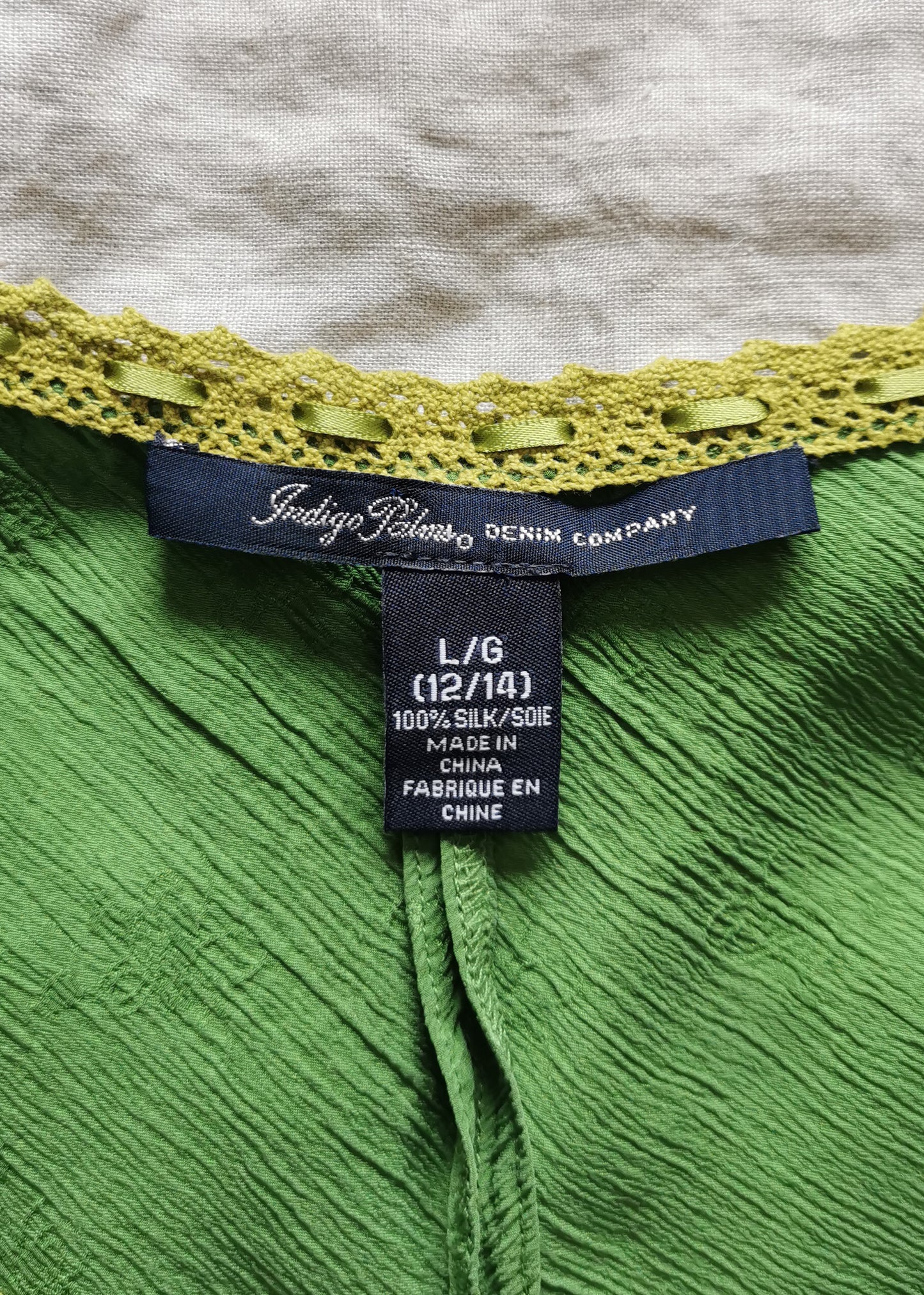 Indigo Palms Silk Top (L)*