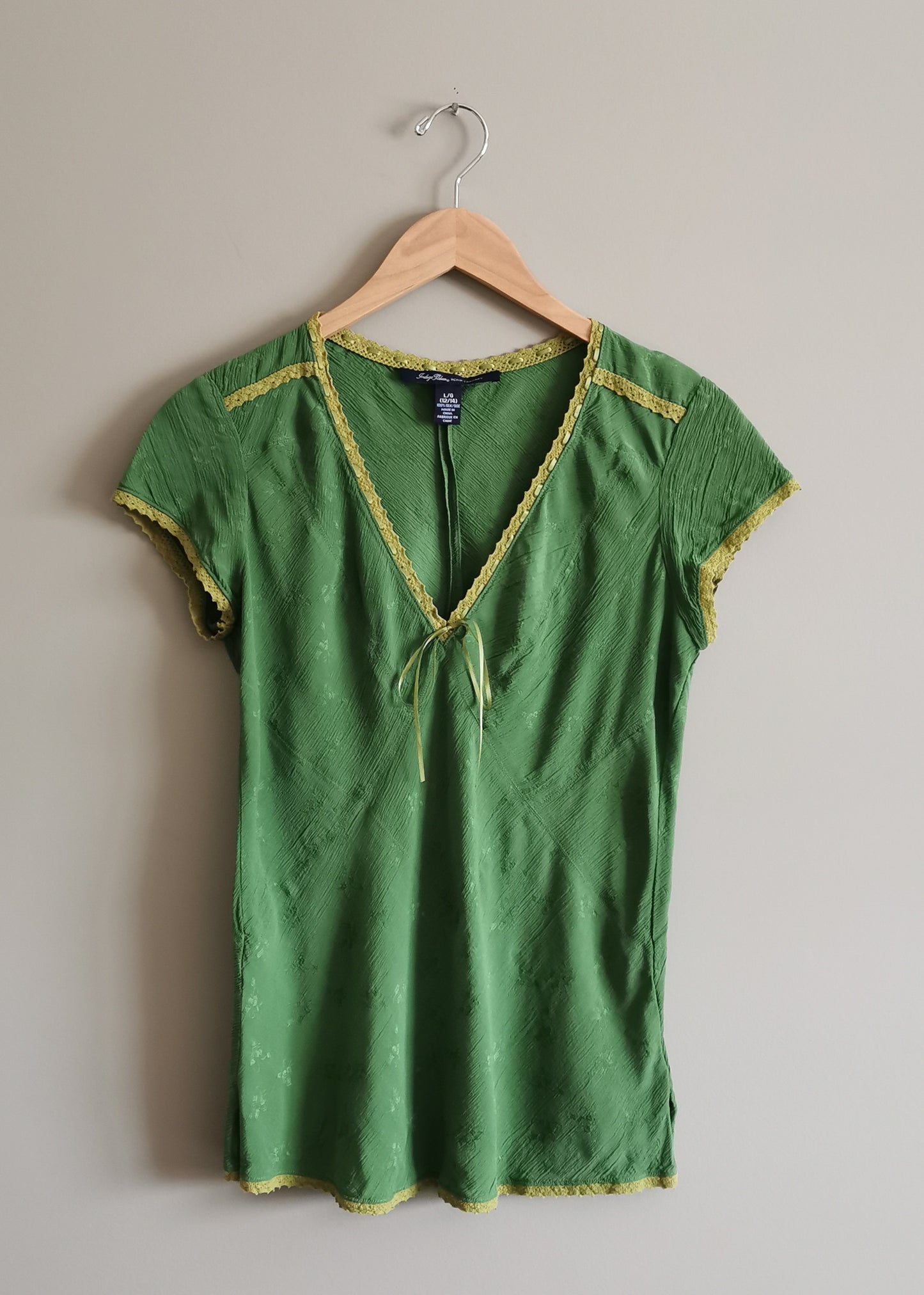 Indigo Palms Silk Top (L)*