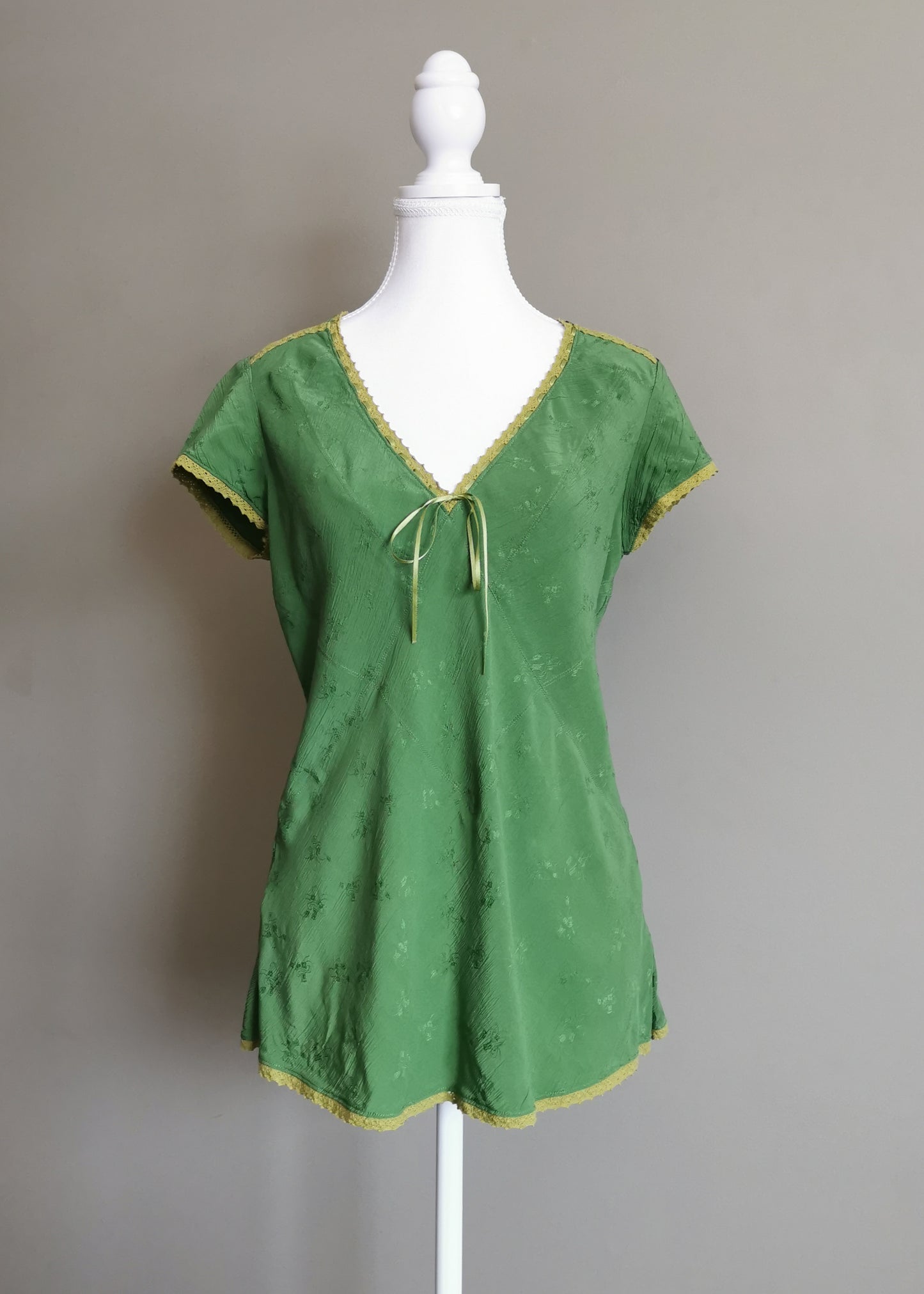Indigo Palms Silk Top (L)*
