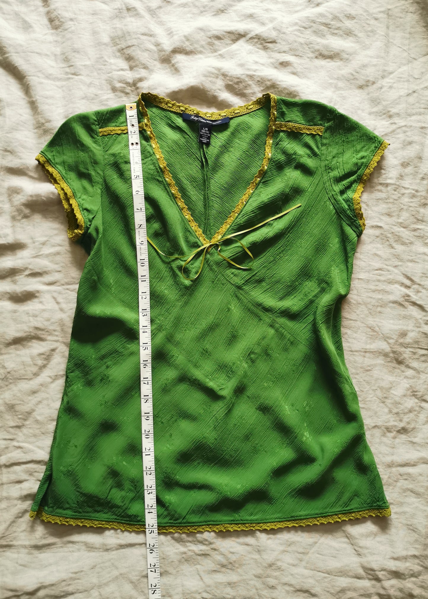 Indigo Palms Silk Top (L)*