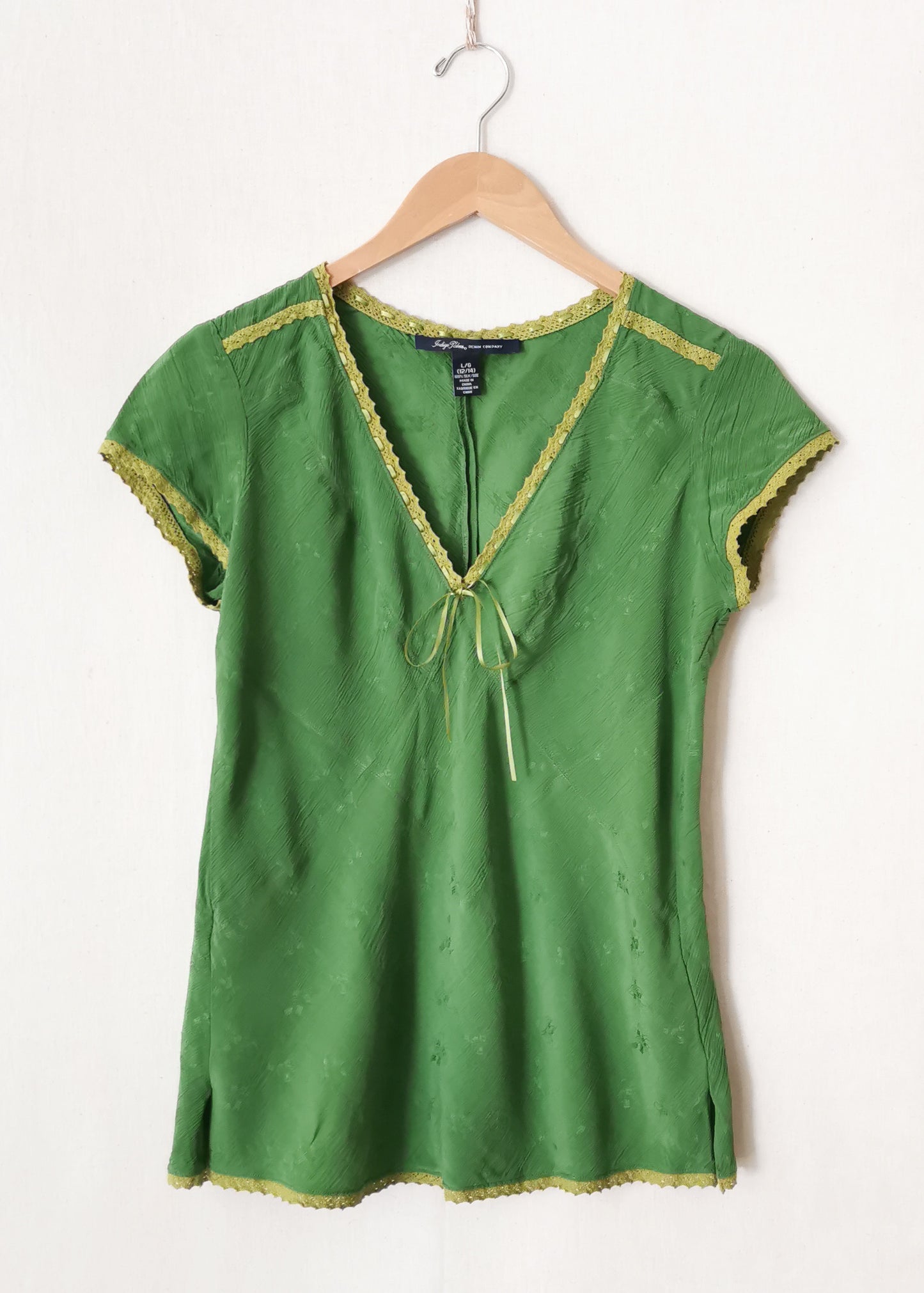 Indigo Palms Silk Top (L)*