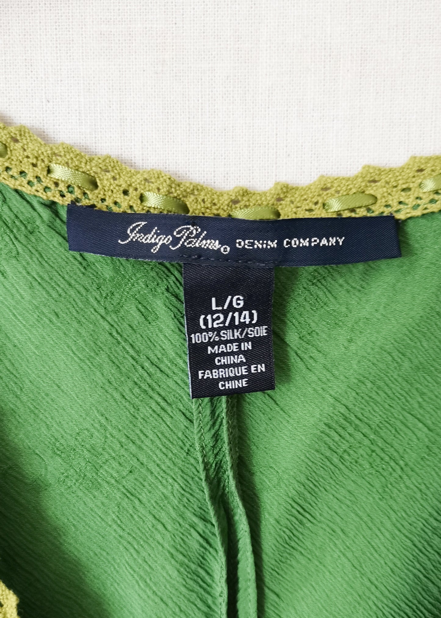 Indigo Palms Silk Top (L)*