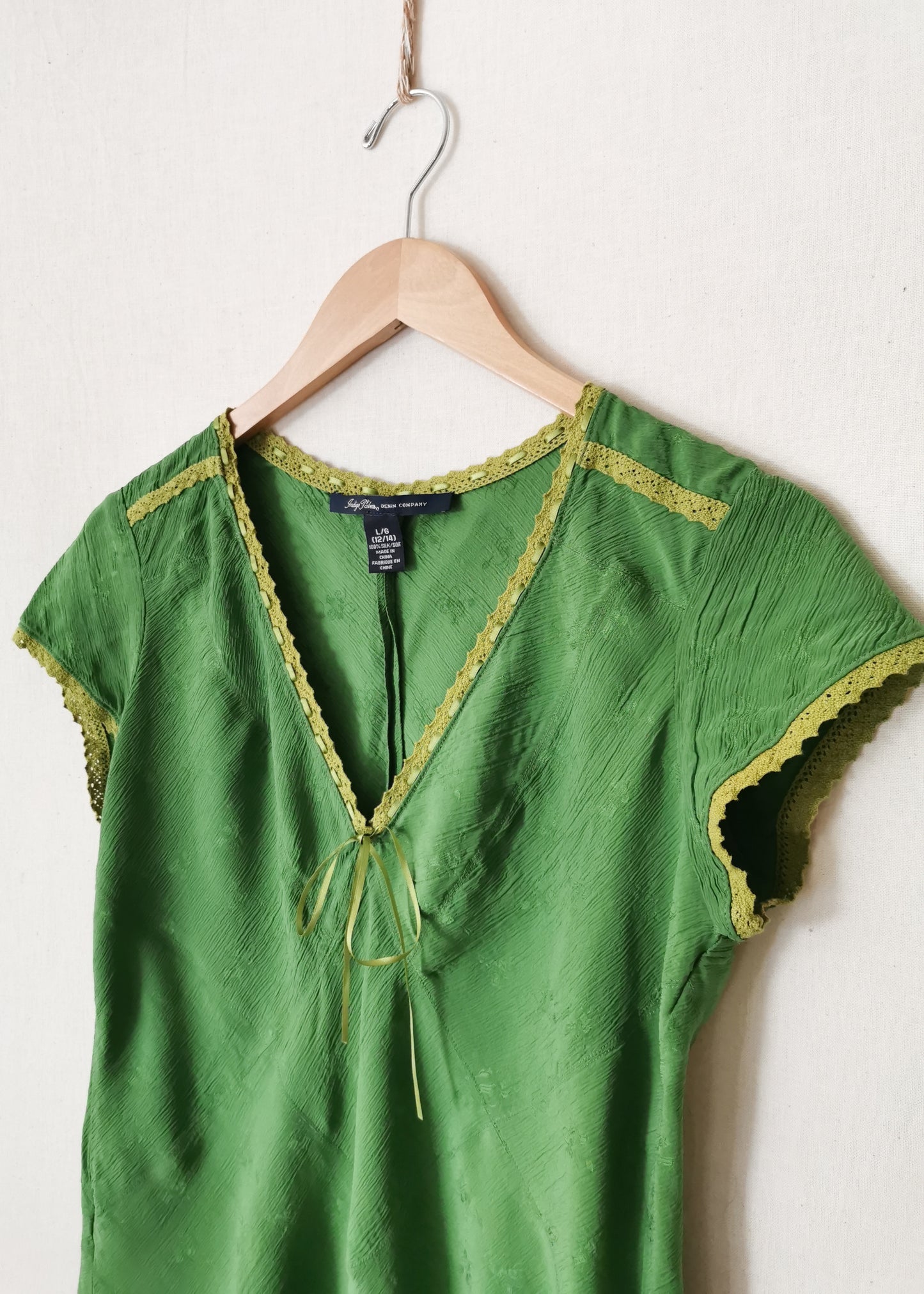 Indigo Palms Silk Top (L)*