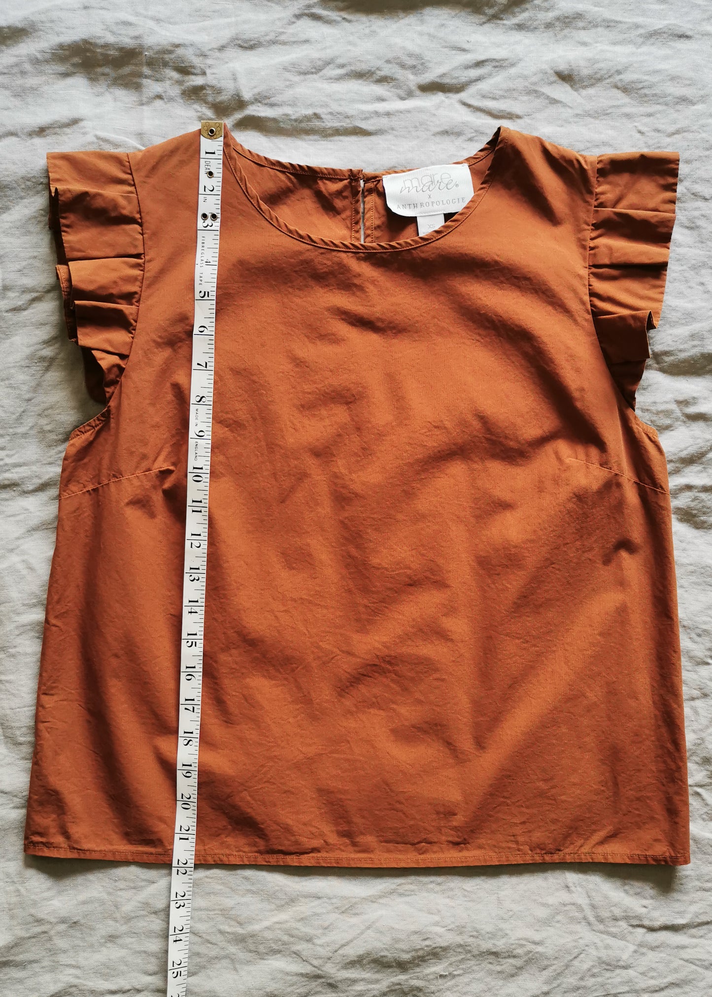 Mare Mare Anthropologie Cotton Aimee Ruffled Blouse (XS)