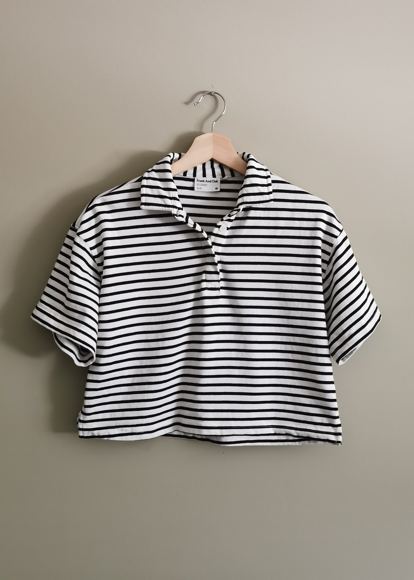 Frank And Oak Organic Cotton Cropped Polo (S)
