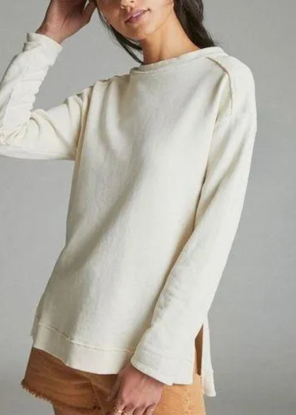 Pilcro Imogen Seamed Cotton Tunic Top (M)