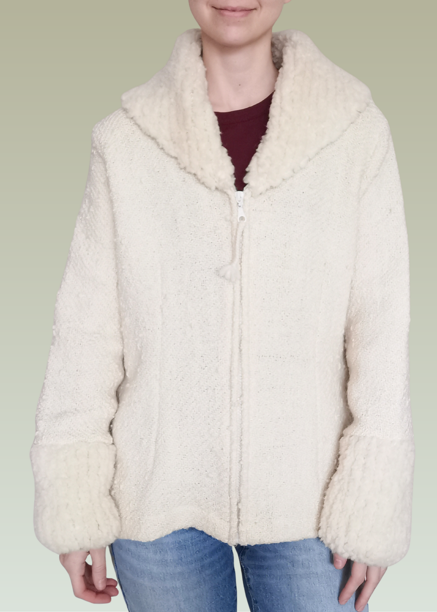 World Folk Art Wool Sweater Jacket (L)