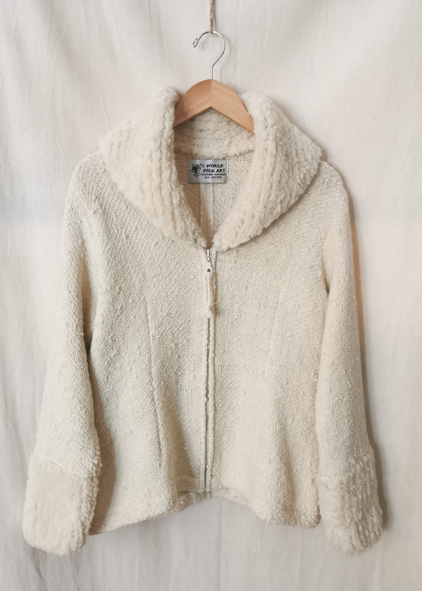 World Folk Art Wool Sweater Jacket (L)