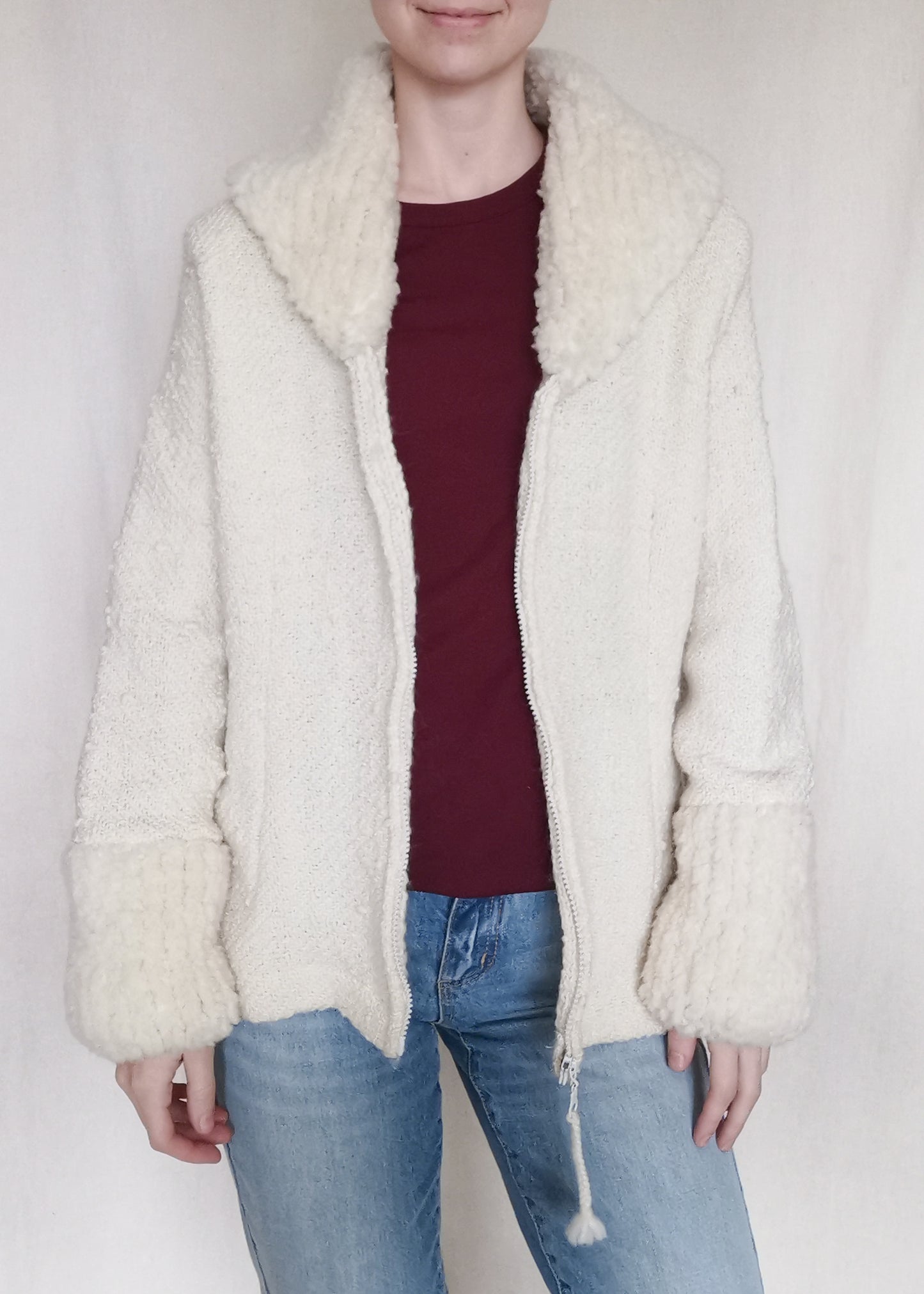 World Folk Art Wool Sweater Jacket (L)