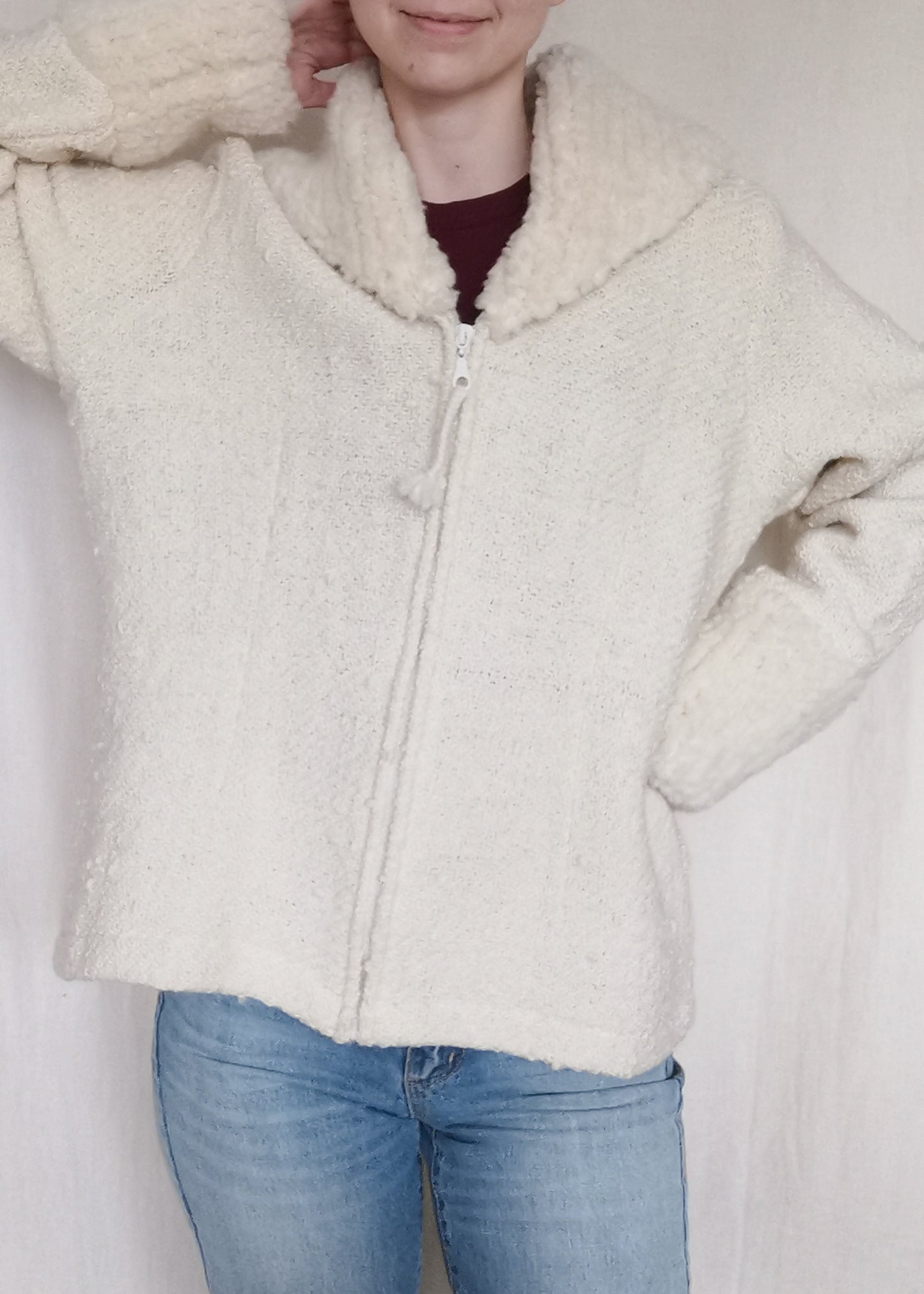 World Folk Art Wool Sweater Jacket (L)