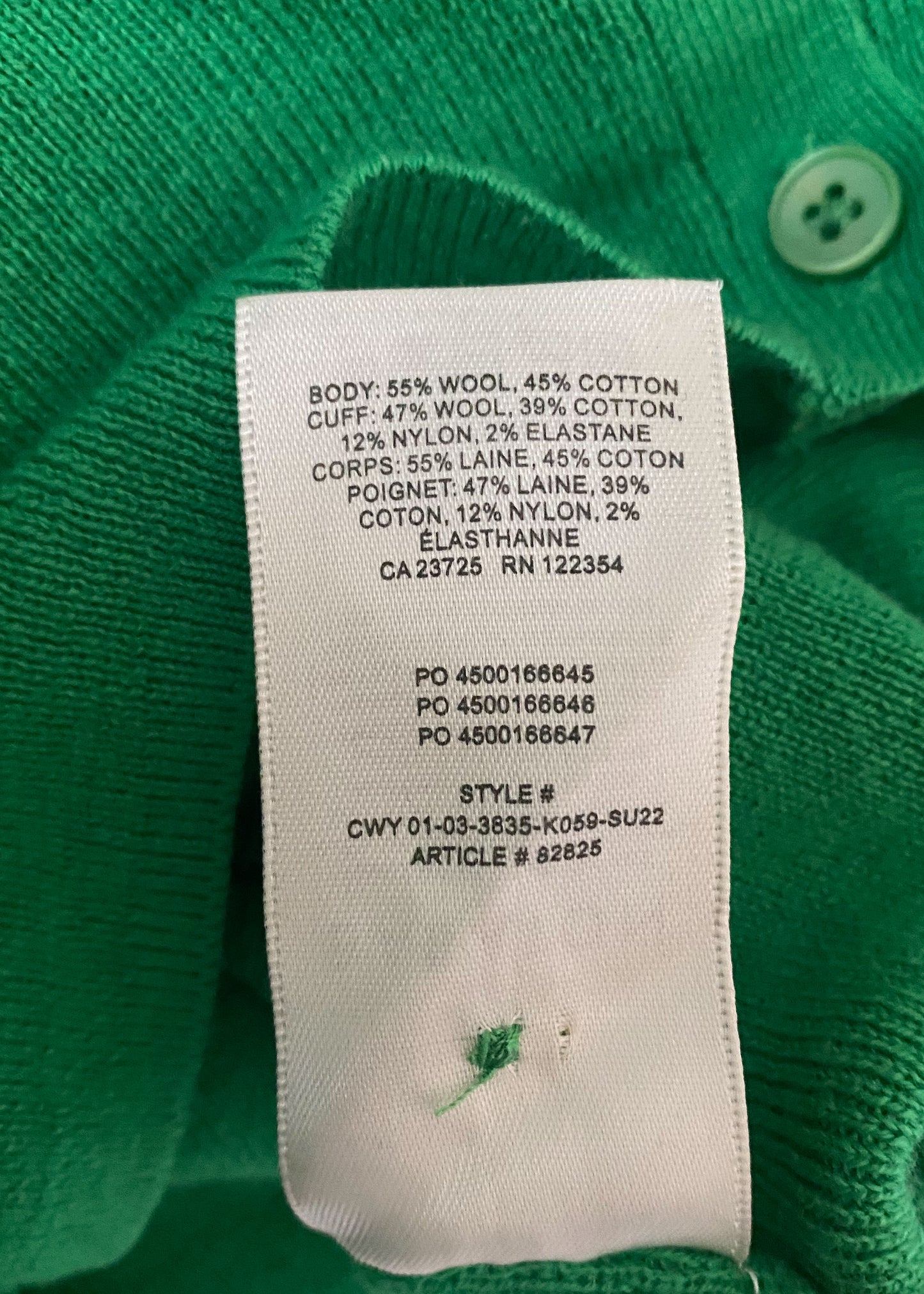 Babaton Wool & Cotton Cardigan (S)