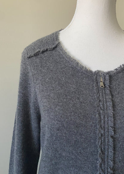 Repeat Cashmere Zippered Cardigan (XS)