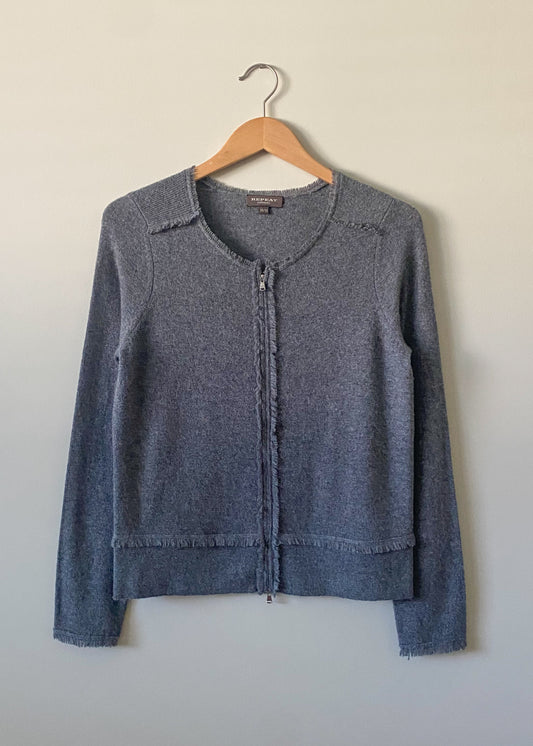 Repeat Cashmere Zippered Cardigan (XS)