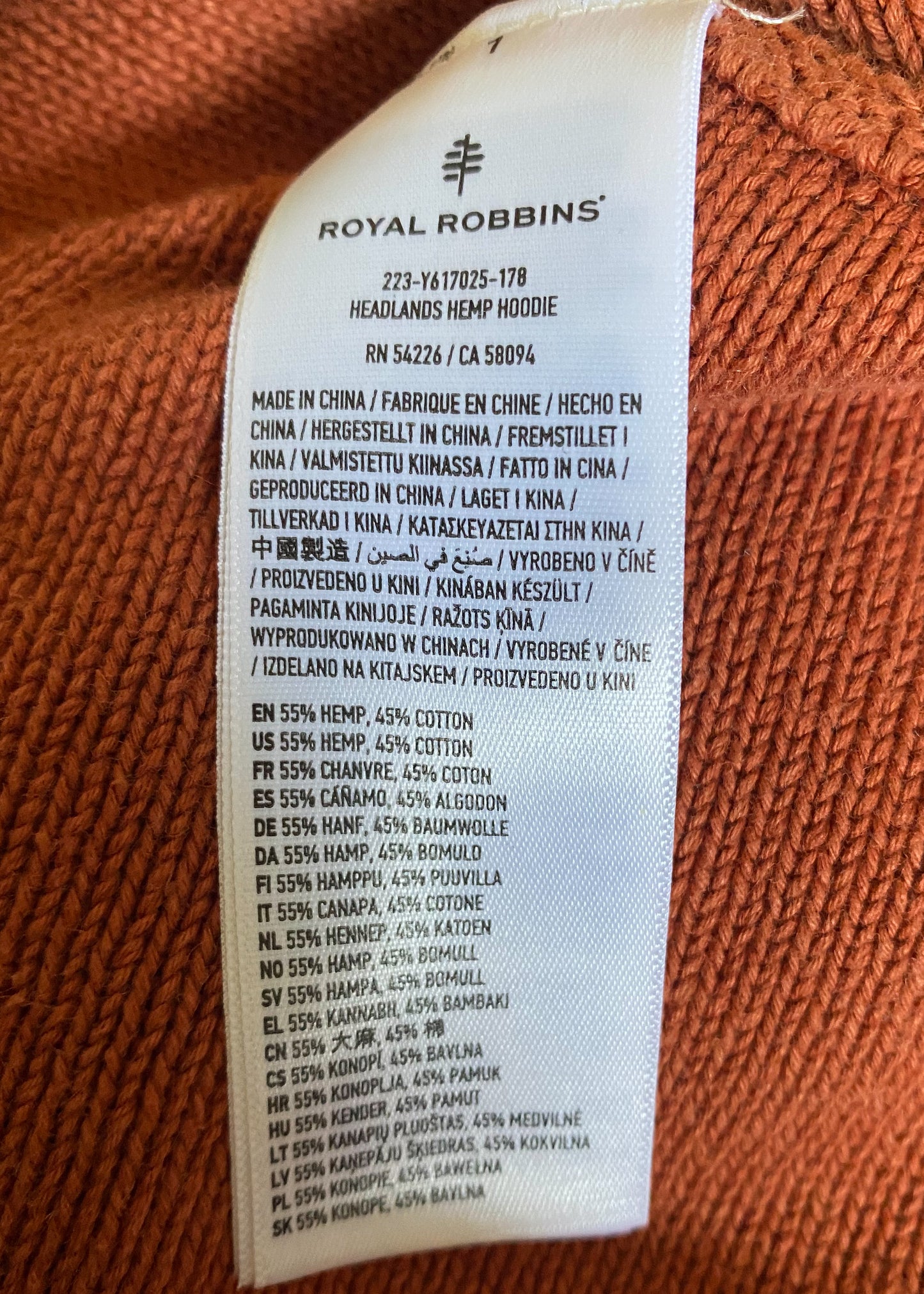 Royal Robbins Hemp & Cotton Hoodie (M)