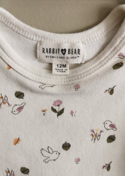 Rabbit + Bear Organic Cotton Bodysuit (12M)