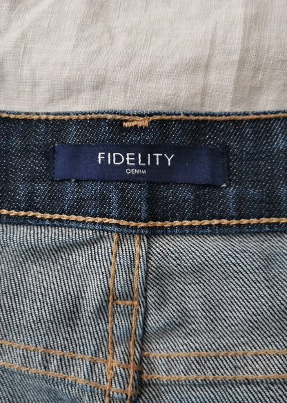 Fidelity Denim Cotton Flower Embroidered Mitch Slouchy Tapered Jean (28)