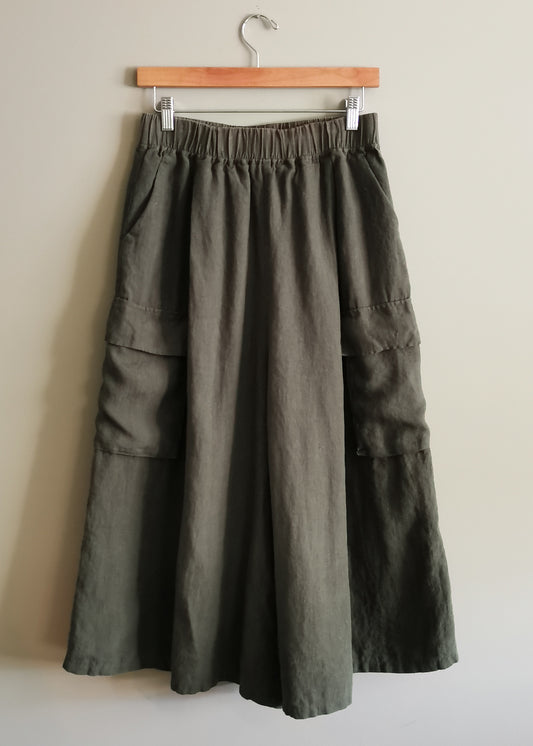 Ruti Linen Cargo Skirt Pants (S/M)