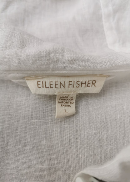 Eileen Fisher Linen Hooded Anorak Jacket (L)