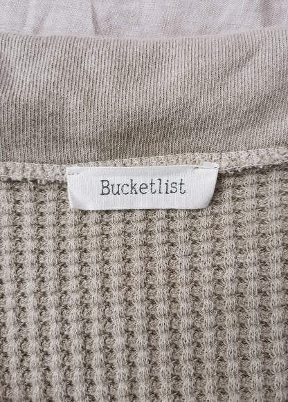 Bucketlist Cotton Waffle Knit Oversized Shirt (M)