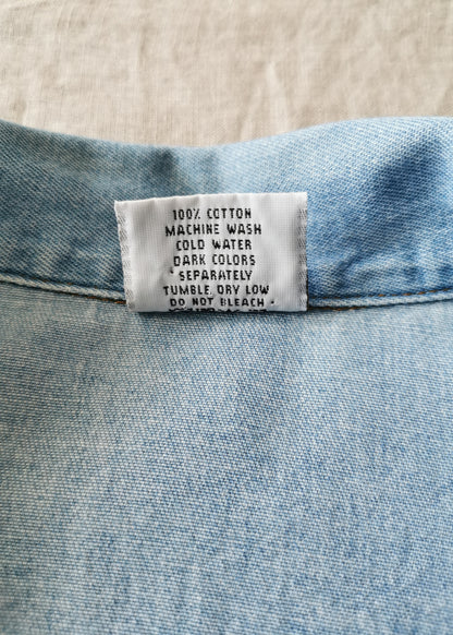 Color Me Cotton Denim Fringe Shirt (M)