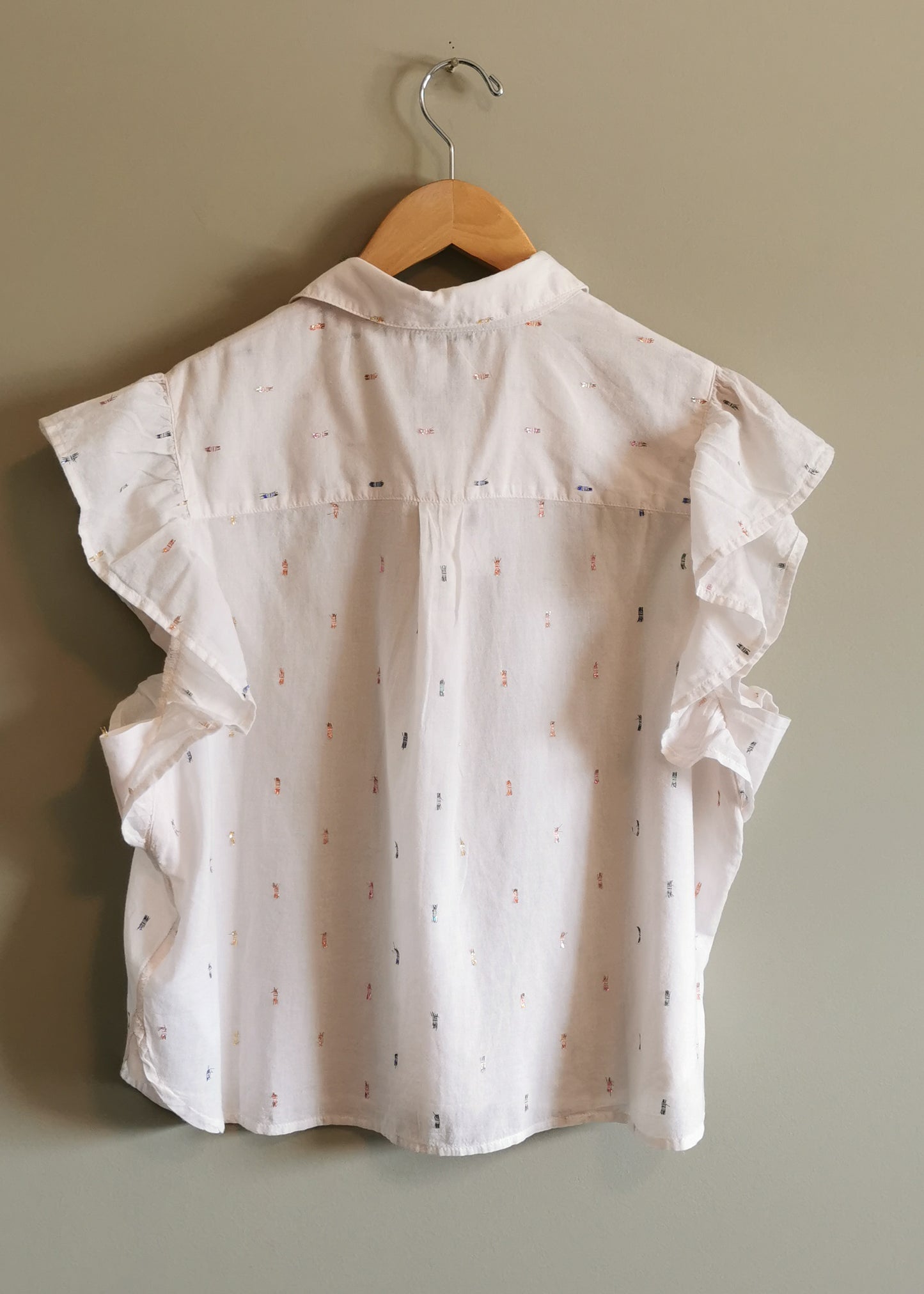 Gap Ruffle Sleeve Cotton Shirt (M)