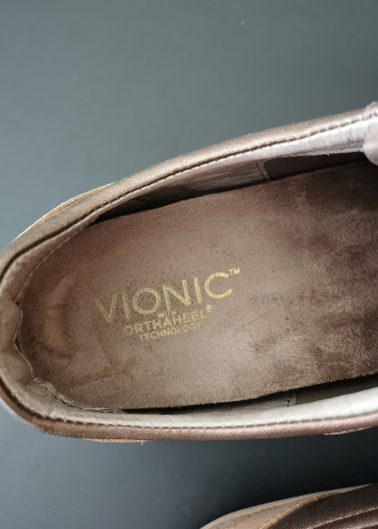 Vionic Orthaheel Willa Walking Sneaker Suede Bronze Metallic (8)