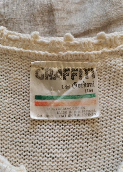 Graffiti by Luigi Gordoni Cotton Crochet Top (S/M)