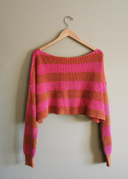 Free People "Just My Stripe Pullover" Cotton Sweater (XS)