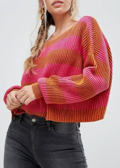 Free People "Just My Stripe Pullover" Cotton Sweater (XS)