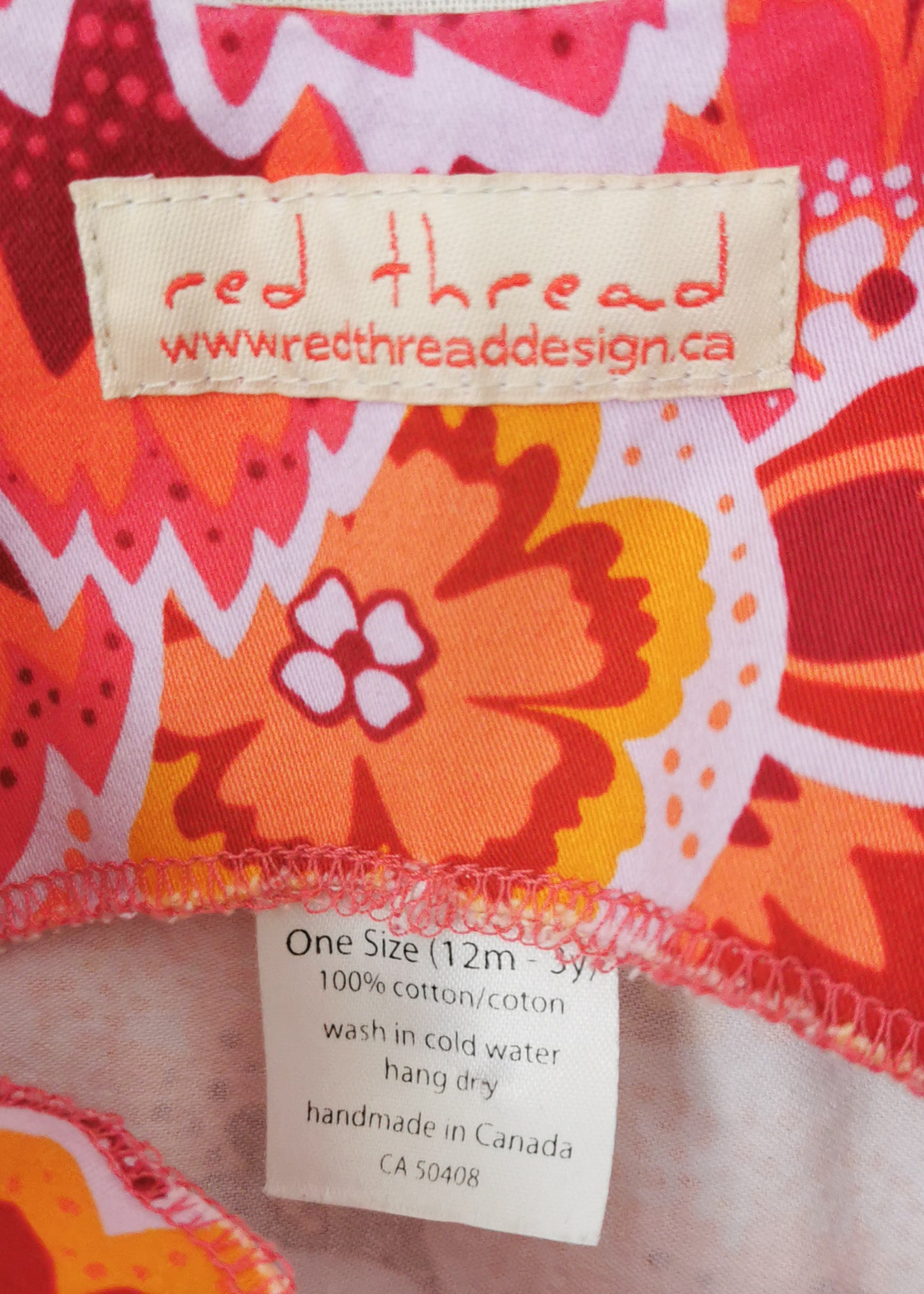 Red Thread Cotton Dress (12m-3y)